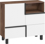 Kummut Meblocross Lars 01 1D2S, valge/tumepruun