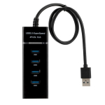 Roger AD15651 USB 3.0 Hub - Jagaja 4 x USB 3.0 / 5 Gbps, Must