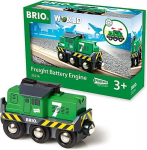 FREIGHT LOCOMOTIVE WITH BATTERY - BRIO - MIXED - GREEN - From 3 years old