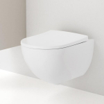 Seinale kinnitatav WC-pott aeglaselt suletava kaanega Geberit Acanto Rimfree 500.600.01.2/500.605.01.2