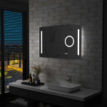vidaXL vannitoa LED-seinapeegel puutetundliku anduriga 100 x 60 cm, Sidabro spalvos