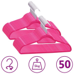 vidaXL 50 tk riidepuud, libisemiskindel, roosa, samet