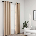vidaXL linase v&auml;limusega pimendavad kardinad 2 tk beež 140 x 245 cm
