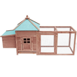 vidaXL kanakuut pesakastiga, moka 193 x 68 x 104 cm, kuusepuit