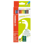 V&auml;rvilised pliiatsid STABILO Greencolors, 12 v&auml;rvi