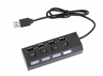 Fusion USB jaotur (jaotur) USB 2.0 kuni 4 x USB 2.0 must