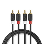 Audio kaabel 2x RCA -> 2 x RCA 3m Nedis , must