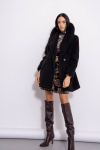 Naiste poolmantel Lumina, Itaalia, must, S