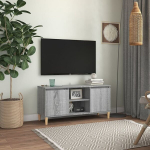 vidaXL puitjalgadega telerikapp, hall Sonoma, 103,5 x 35 x 50 cm