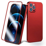 Joyroom 360 Full Case front and back cover for iPhone 13 + tempered glass screen protector red (JR-BP927 red) (Red)