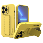 Wozinsky Kickstand Case silicone case with stand for iPhone 13 Pro Max yellow (Yellow)