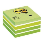 M&auml;rkmelehtede kuubik POST-IT Green pastel, 76x76 mm, 450 lehte