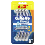 &Uuml;hekordsed pardlid GILLETTE BLUE 3 Plus Comfort, 6+2 tk