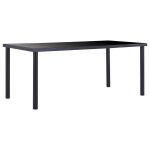 vidaXL s&ouml;&ouml;gilaud, must, 180 x 90 x 75 cm, karastatud klaas, Juoda
