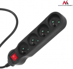 Pikendusjuhe 4 pistikupesaga, must 1,4 m &bdquo;Maclean Energy MCE180 2300W&rdquo;