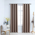 vidaXL pimendavad kardinad metallr&otilde;ngastega 2 tk, pruun, 140 x 245 cm
