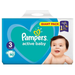M&auml;hkmed Pampers Active Baby, Giant Pack, suurus 3, 6-10 kg, 90 tk
