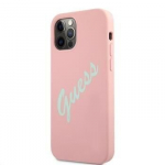 Guess maciņ&scaron; iPhone 12 / 12 Pro 6,1 GUHCP12MLSVSPG rozā-zaļ&scaron; cietais korpuss Silicone Vintage
