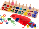 Montessori puidust numbrite sorteerija 3in1 13x36cm