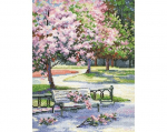 Ristpistes tikkimiskomplekt "Kevadel pargis", 20 x 26, RTO