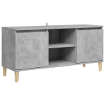 vidaXL puitjalgadega telerikapp, betoonhall, 103,5 x 35 x 50 cm