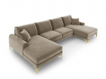 Pehme nurgadiivan Mazzini Sofas Madara 6S, beež/kuldne v&auml;rv