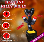 Pehme laulev ja tantsiv m&auml;nguasi Killy Willy (must) 35cm