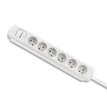 Qoltec Toitejuhe 6 pistikupesa, 1,8m, valge
