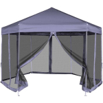 vidaXL kuusnurkne pop-up 6 k&uuml;lgseinaga peotelk, hall, 3,6 x 3,1 m
