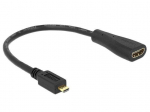 Delock - Adapter Micro HDMI-D(M)->HDMI-A(F) 23cm