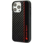 Audi &uuml;mbris iPhone 14 Pro 6.1 AUS-TPUPCIP14P-R8/D1-BK must k&otilde;va&uuml;mbris s&uuml;sinikkiust riba jaoks