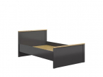 Voodi Black Red White Hesen, 120x200 cm, hall/pruun