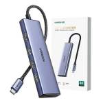 Hub Ugreen CM511 20956A USB-C HDMI 4K 3x USB-A 3.0 SD/TF lugeja H&otilde;bedane