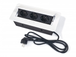 S&uuml;vistatav laua toiteport Multibox 1, 3x 230V, valge