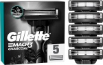 Raseerimispead GILLETTE MACH3 Charcoal, 5 tk