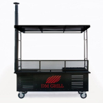 Mobiilne k&ouml;&ouml;k grill pliit/boilerahju ja roostevabast terasest lauaga