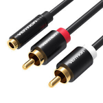 Audio Kaabel 3,5 mm - VENTION - VAB-R01-B200 - 2 m - RCA Isased - Musta