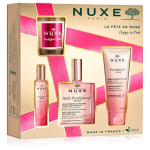 Nuxe Happy In Pink kinkekomplekt naistele: eau de parfum EDP, 15 ml + du&scaron;igeel, 100 ml + keha&otilde;li, 100 ml + l&otilde;hnak&uuml;&uuml;nal, 70 g