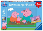 Pusles Peppa Pig Familieliv Ravensburger 2x24 brikker for barn fra 4 &aring;r
