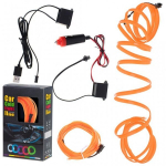 LED-valgustus autole, auto USB, 3 m, oranž