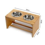 Kahekohaline puidust lemmikloomakauss Lionto, 50x26x26 cm, pruun