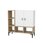 Konsoollaud Asir, 100x35x100 cm, valge/pruun