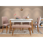 6-osaline s&ouml;&ouml;gikomplekt Asir Santiago Atlantic, valge/roosa