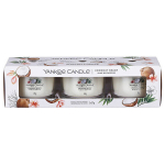 Yankee Candle Coconut Beach klaasist k&uuml;&uuml;nlakomplekt 3 x 37 g