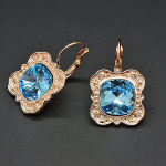 Серьги "Ностальгия (Aquamarine Blue)" с кристаллами Swarovski&trade;