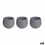 "Lillepotid - IBERGARDEN - 4tk - Plastik - Antratsiit - 16,5 x 16,5 x 14,5 cm"