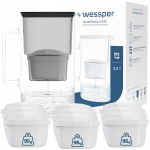 Wessper aquamax klaasist filterkannu 3.3l + 10x Wessper aquamax filter
