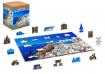 Puidust erikujuliste t&uuml;kkidega pusle "Santorini, Greece" Wooden Puzzle 200 pcs / Wooden.city