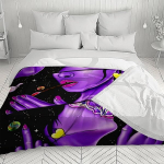HOLAVIDA mustriga flanellkate, must ja lilla, 127x152cm