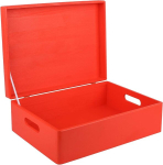 Punane kaanega puidust kast 40x30x14 cm, hoiustamiseks ja kaunistamiseks